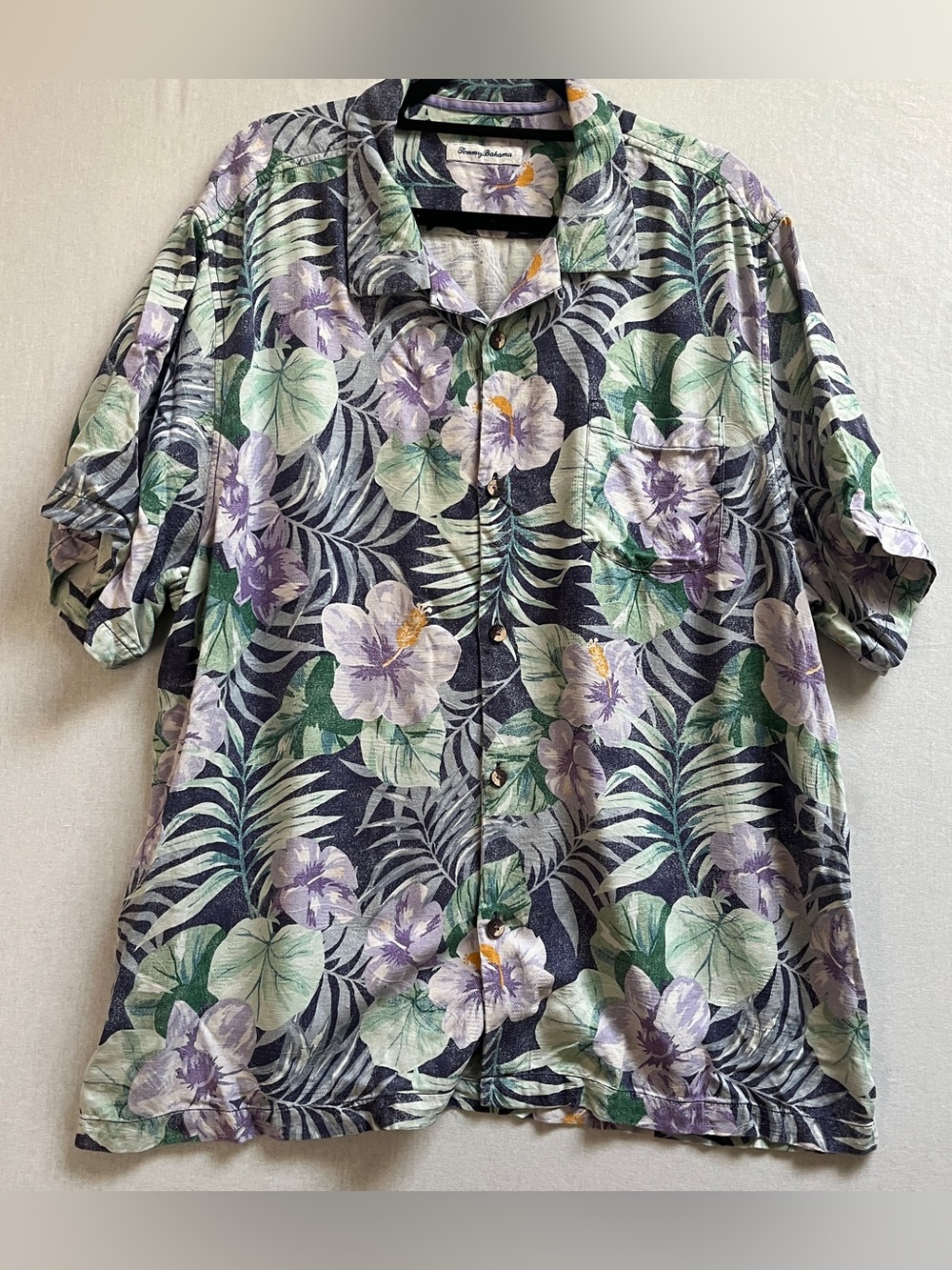 Tommy Bahama 100% Silk Tropical Floral Short Sleeve Camp Shirt XXL